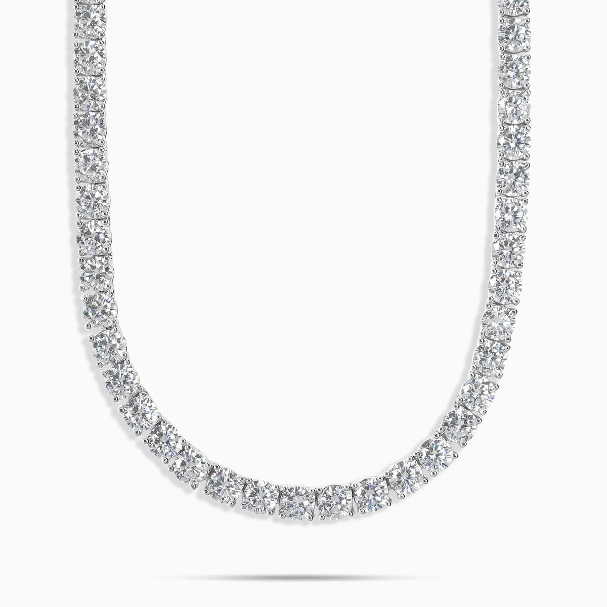 5mm Tennis Chain Necklace – Iced Out Round Stone Design, Gold or Silver