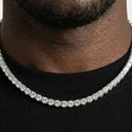 5mm Tennis Chain Necklace – Iced Out Round Stone Design, Gold or Silver
