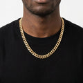 14mm Gold Cuban Link Chain Necklace – Polished Flat Interlocking Links