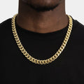 12mm Gold Cuban Link Chain Necklace – Polished Flat Interlocking Links