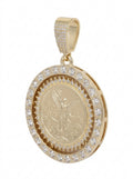 Iced Out Centenario 50 Pesos Coin Pendant – Replica Coin in Double Stone-Set Bezel | Silver, Pendant Only