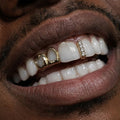 Heart & Diamond Open Grill in Gold