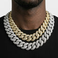 Iced Out Chunky Miami Cuban Link Chain Necklace – Wide Puffed Links, Fully Stone-Set | Gold or Silver