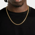 5mm Gold Cuban Link Chain Necklace – Polished Flat Interlocking Links