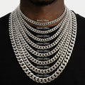 Miami Cuban Link Chain Necklace – Bold Beveled Silver Links, 8mm to 22mm