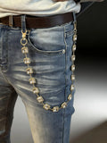 Sparkly Crystal Square Pants Chain Gold Plated Rhinestone Jean Chain Punk Hip Hop Wallet pendant