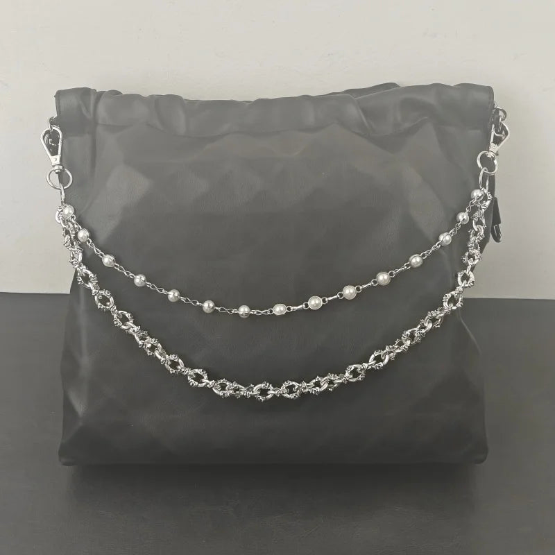 Retro Pearl Skull Pants Chain Fashionable Men And Women One's Waist Luxury Accessories Multifunctional Pearl Chain For Bag