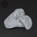 Exaggerated Death Kiss Ring for Men 925 Sterling Silver Hip Hop Style Creative Rapper Punk Rings Unique Halloween Jewelry