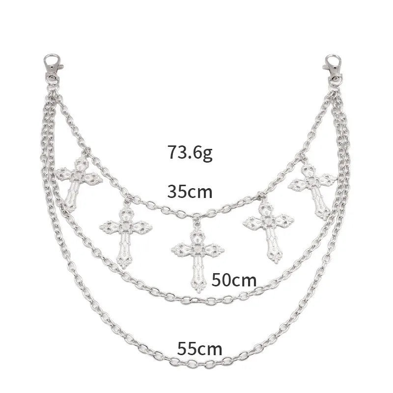 Punk Pants Chain Hip Hop Cross Charm Layered Jeans Chains Wallet  Rock for Women Men Halloween Jewelry Clothing Accessories