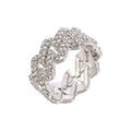 Iced Out Cuban Link Chain Ring for Men and Women, Gold Plated Bling, CZ Simulated Zircon, Hip Hop, Personalized Fashion