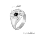 Vnox Stainless Steel Signet Ring for Men, Spiral Pattern Inlaid Black Onyx Stone Finger Ring, Vintage Punk Fashion Jewelry Gift