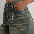 Salircon Punk Multilayer Metal Star Pendant Pant Chain Hip Hop Waist keychain Jeans Chain Women Trendy Jewelry Accessories Gifts
