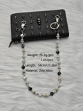 Y2K Hip Hop Dice Beaded Pants Chain, Black White Dice Rhinestone Jean Waist Chain, Zinc Alloy Punk Unisex Wallet Chain Bag Charm
