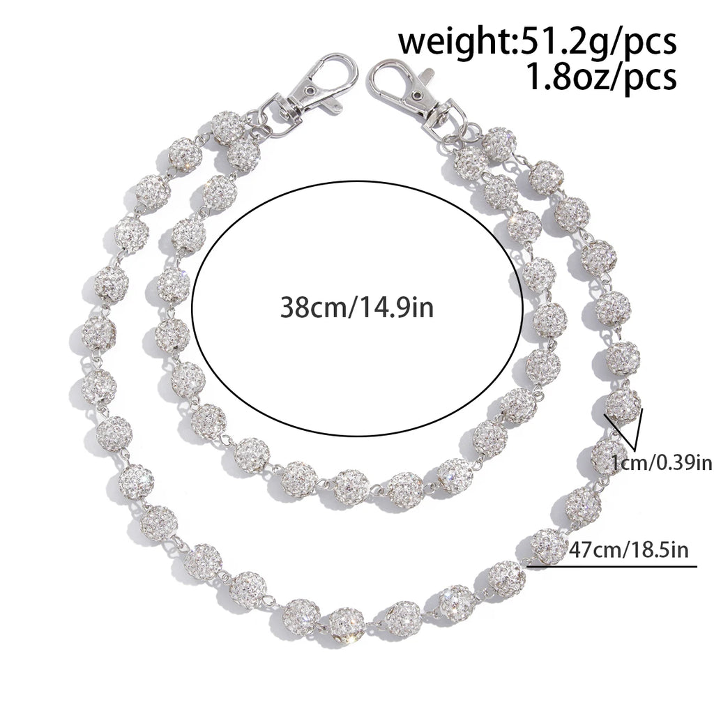 Ingemark Harajuku Street Rhinestone Keychain Wallet Belt Chain for Men Hip Hop Trousers Hipster Pant Jeans Chain Rock Jewelry