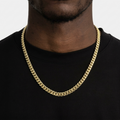 7mm Gold Cuban Link Chain Necklace – Polished Flat Interlocking Links
