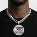 Iced Out Last Supper Medallion Pendant Necklace on Cuban Link Chain – Polished Relief Scene, Religious Jewelry | Gold or Silver